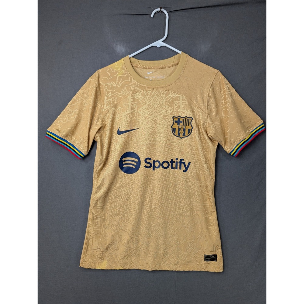 Nike FC Barcelona 2022-23 Away Jersey Gold Amandi‎ 10 Spotify DM1840-452 Mens M